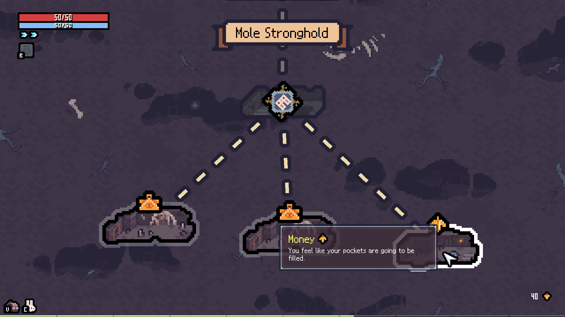 Sephiria floor map: branching paths at Mole Stronghold
