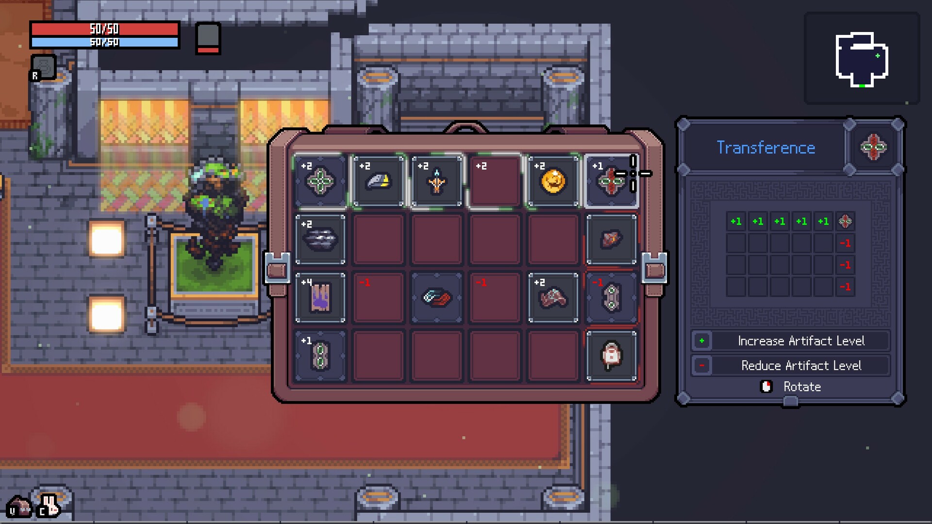 Sephiria Transference altar: moving artifact levels